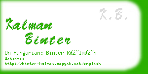 kalman binter business card